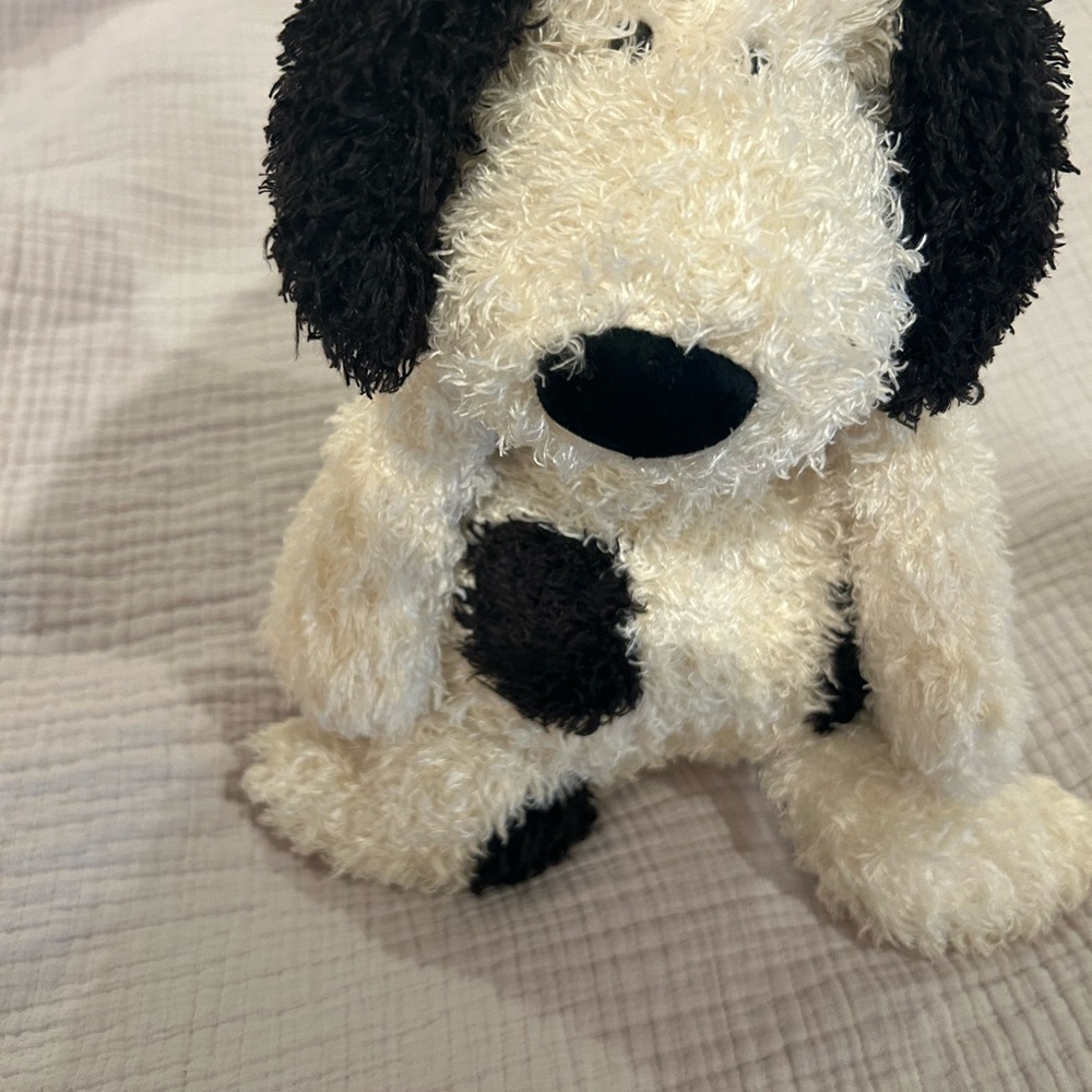 Jellycat Black and White Plush Dog